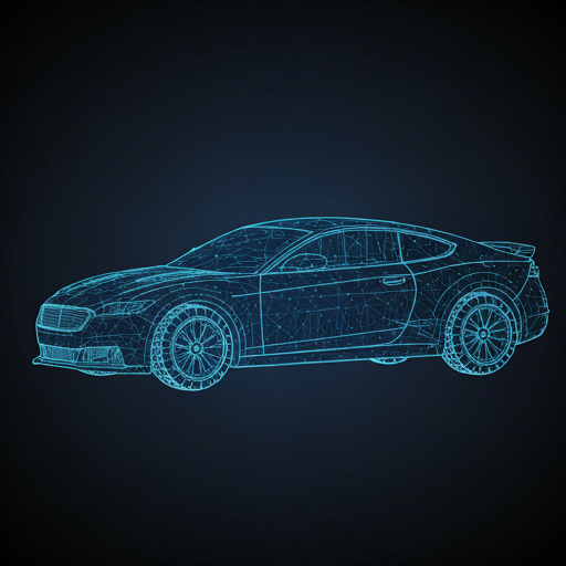 Futuristic digital vehicle blueprint